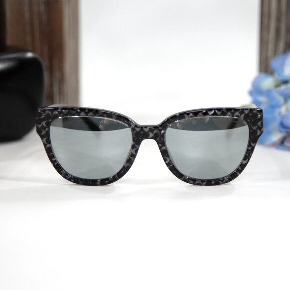 Coach 0HC8379U Grey Pearl Logo Signature Acrylic Metal Sunglasses NWT Case - Picture 7 of 8